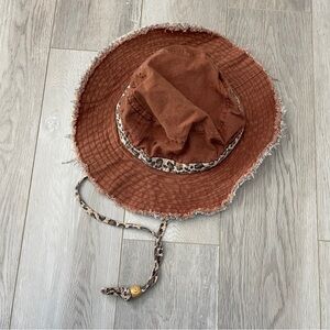 Leopard Print Hat jhats wide brim soft womens Brown boho festival hippie desert
